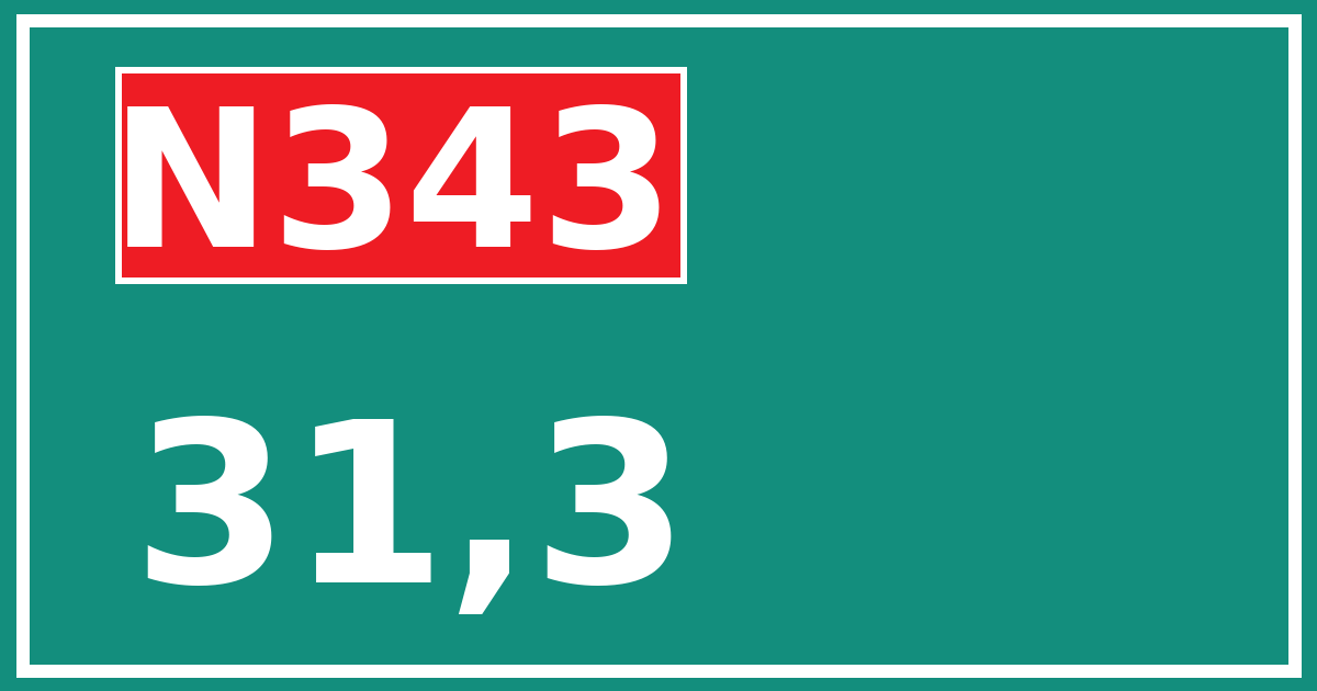 Hectometerbord N343 31,3