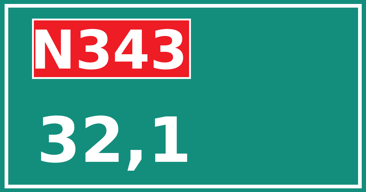 Hectometerbord N343 32,1