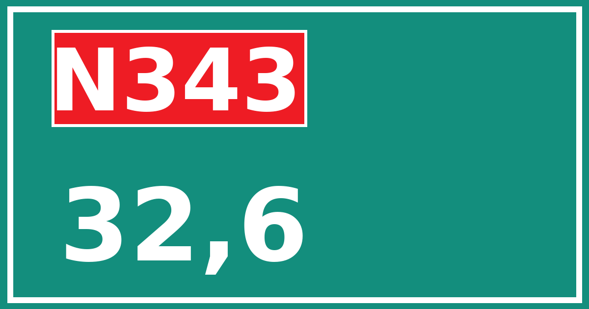 Hectometerbord N343 32,6