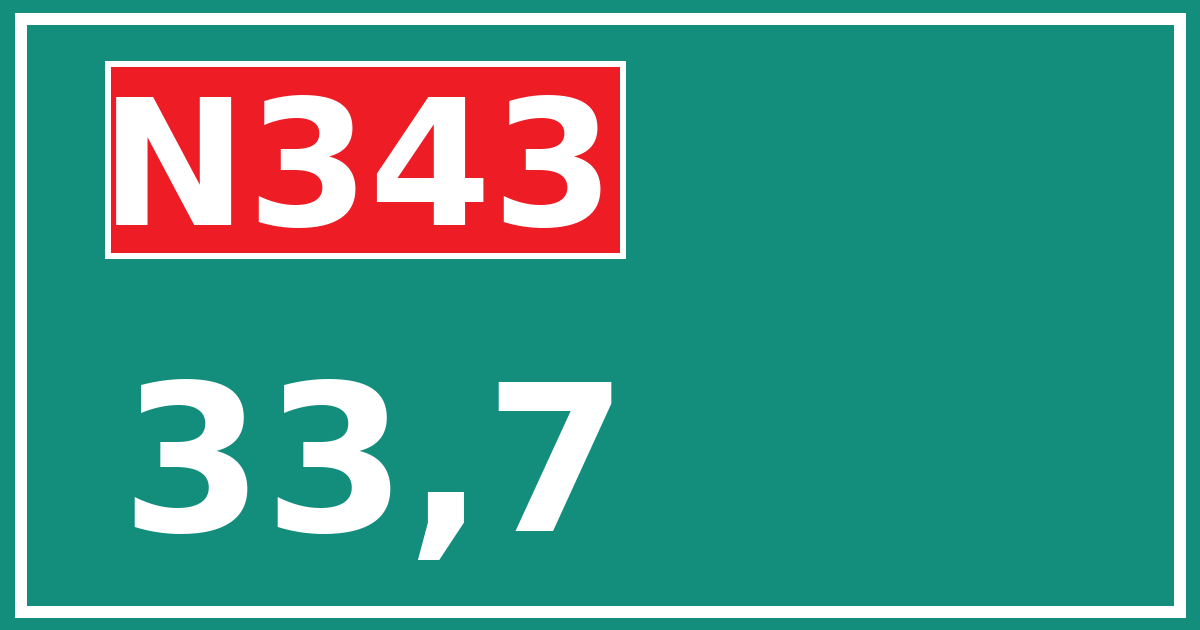 Hectometerbord N343 33,7