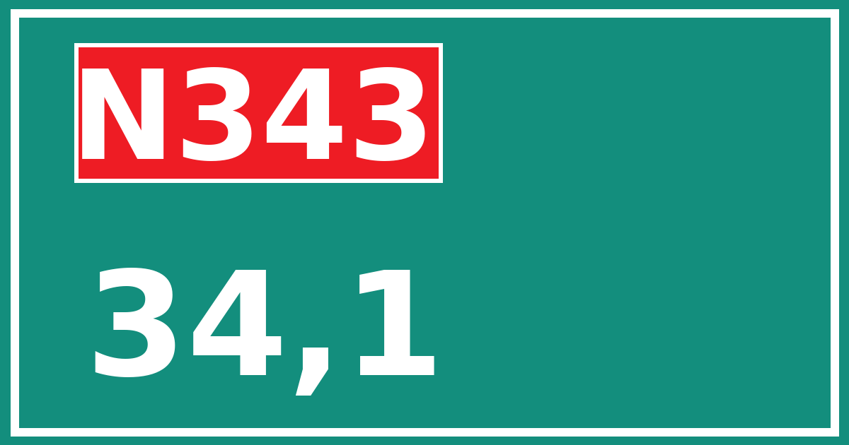 Hectometerbord N343 34,1