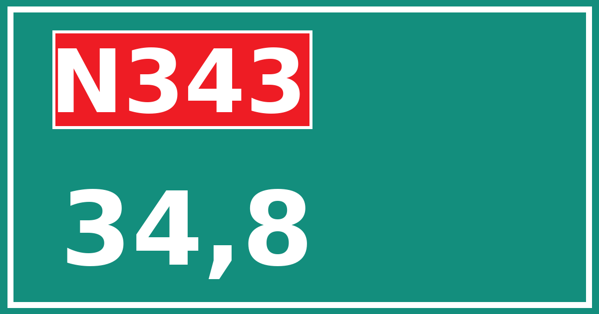 Hectometerbord N343 34,8