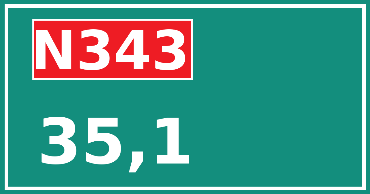 Hectometerbord N343 35,1