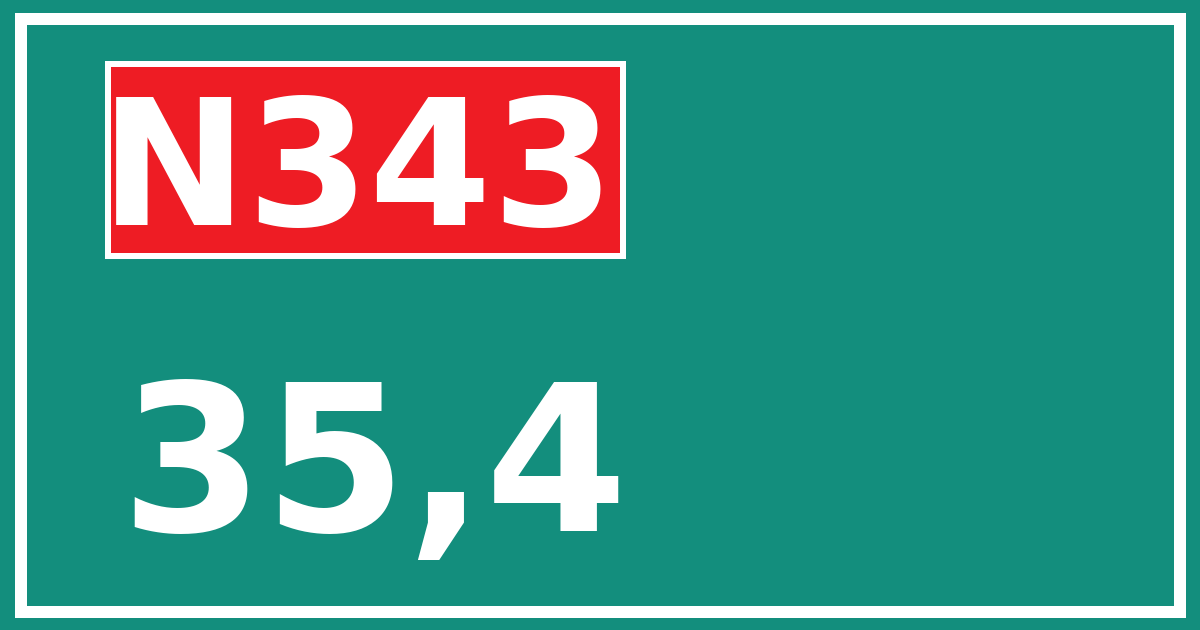 Hectometerbord N343 35,4