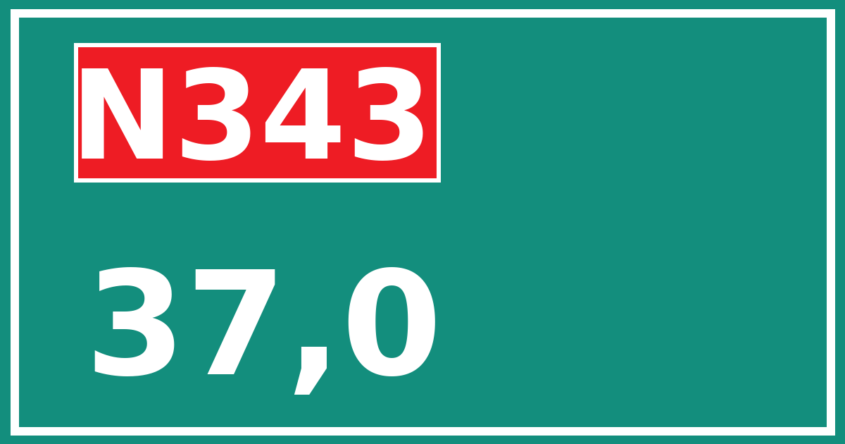 Hectometerbord N343 37,0