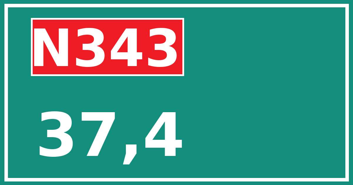 Hectometerbord N343 37,4