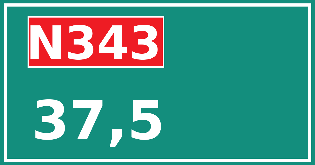 Hectometerbord N343 37,5