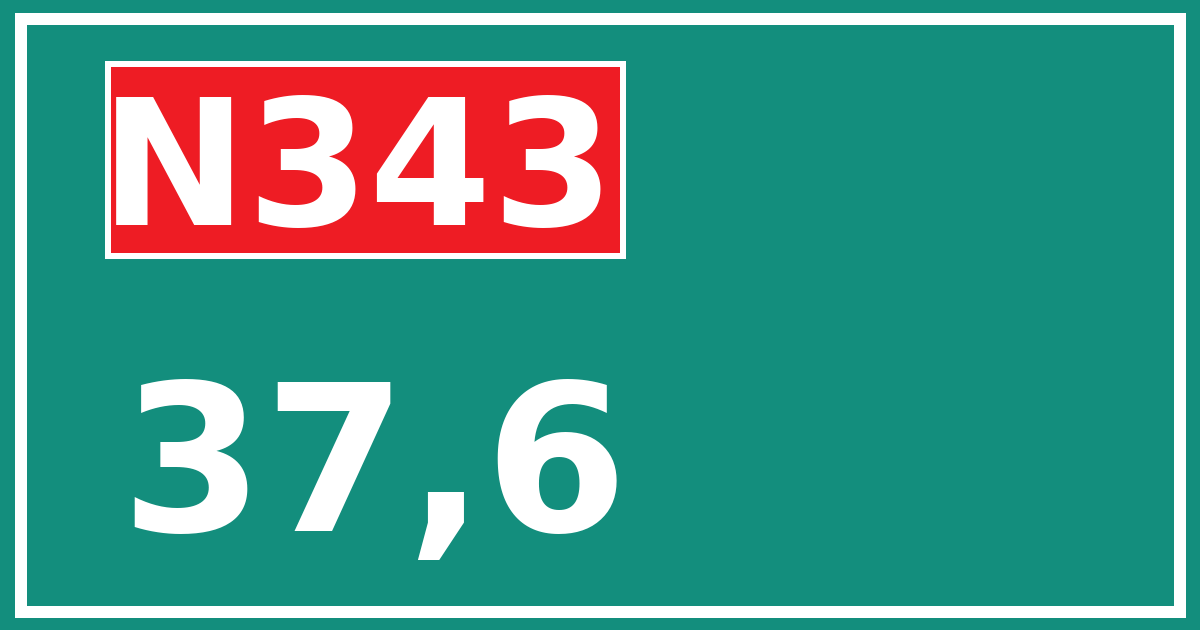 Hectometerbord N343 37,6