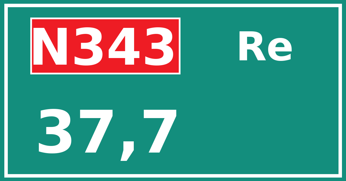 Hectometerbord N343 37,7 zijde Re