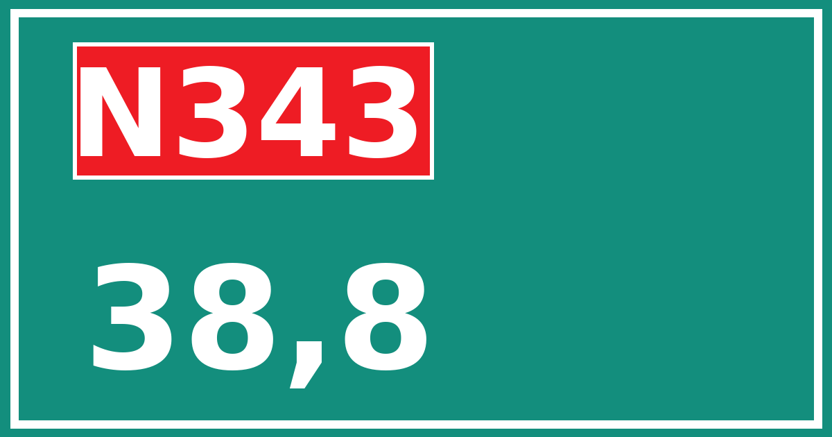 Hectometerbord N343 38,8