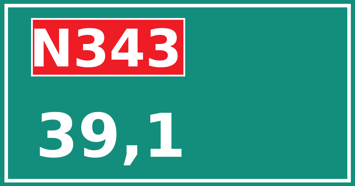 Hectometerbord N343 39,1