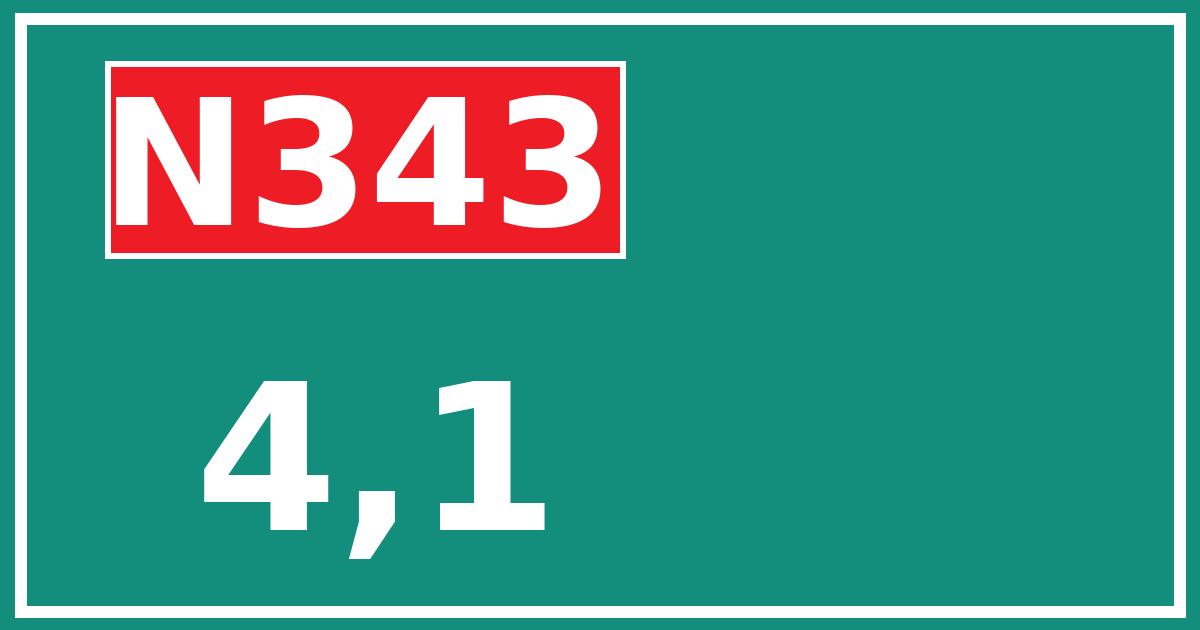 Hectometerbord N343 4,1