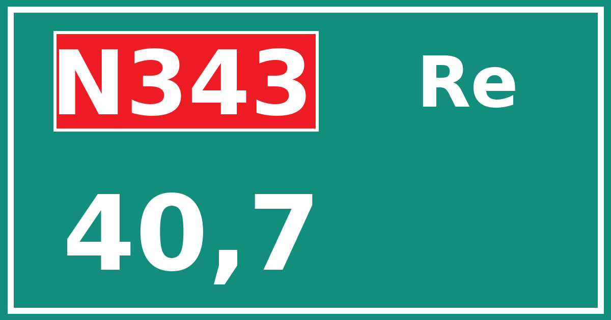Hectometerbord N343 40,7 zijde Re