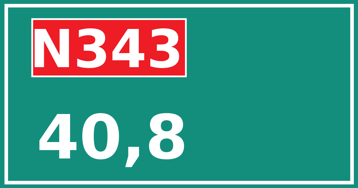 Hectometerbord N343 40,8