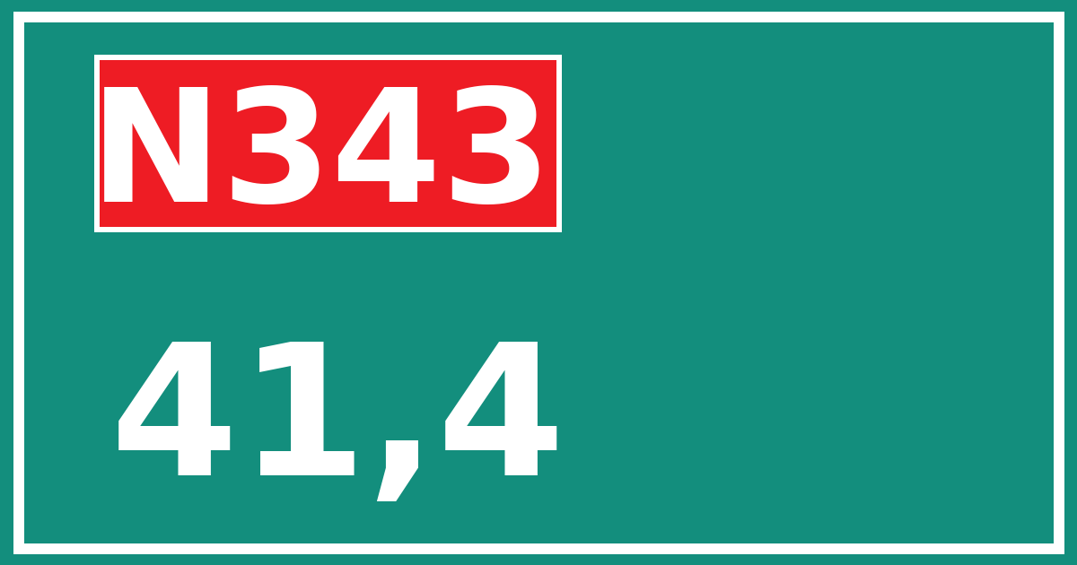 Hectometerbord N343 41,4