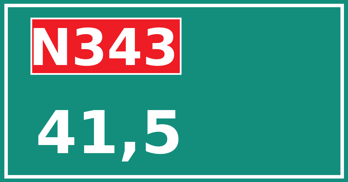 Hectometerbord N343 41,5