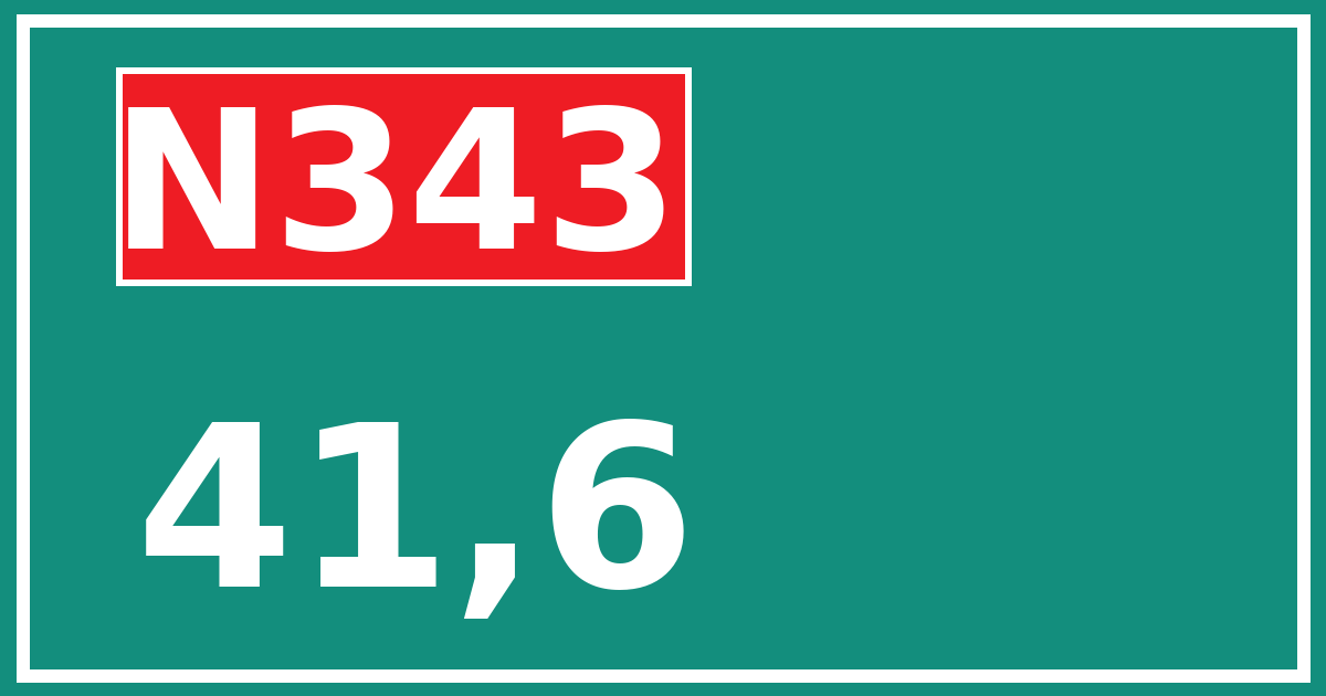 Hectometerbord N343 41,6