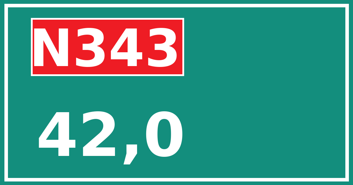 Hectometerbord N343 42,0