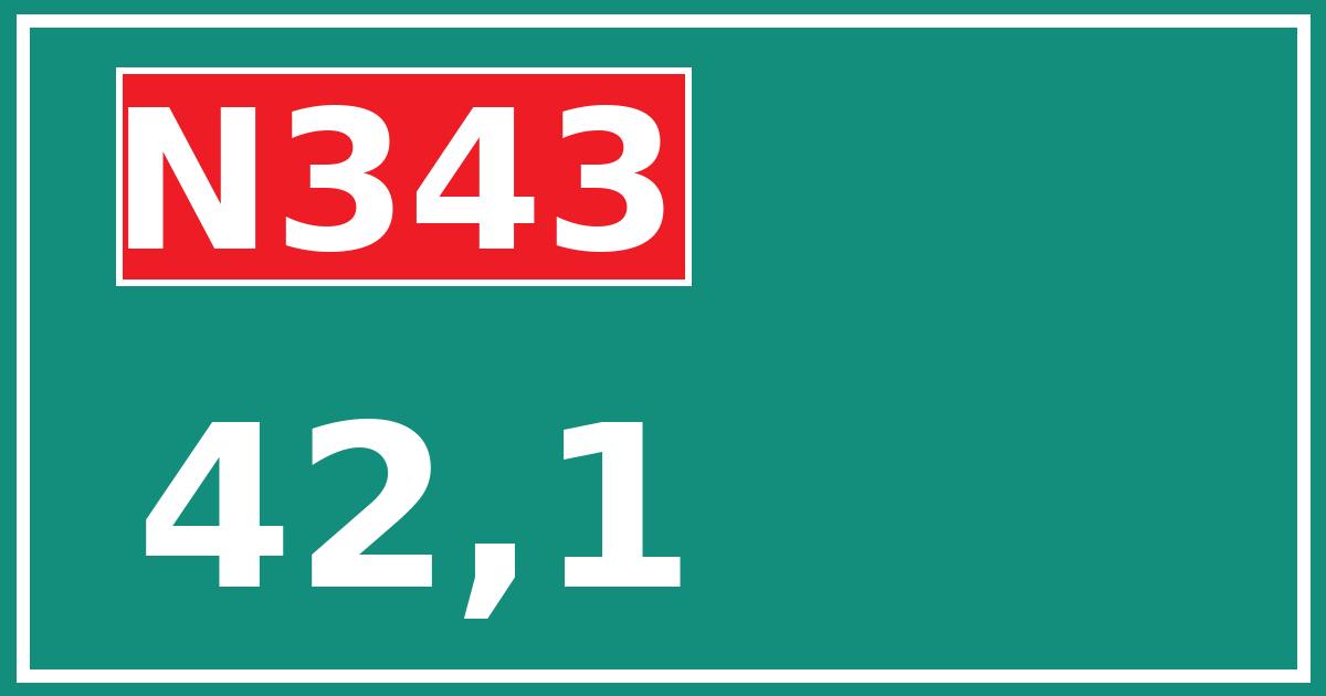 Hectometerbord N343 42,1