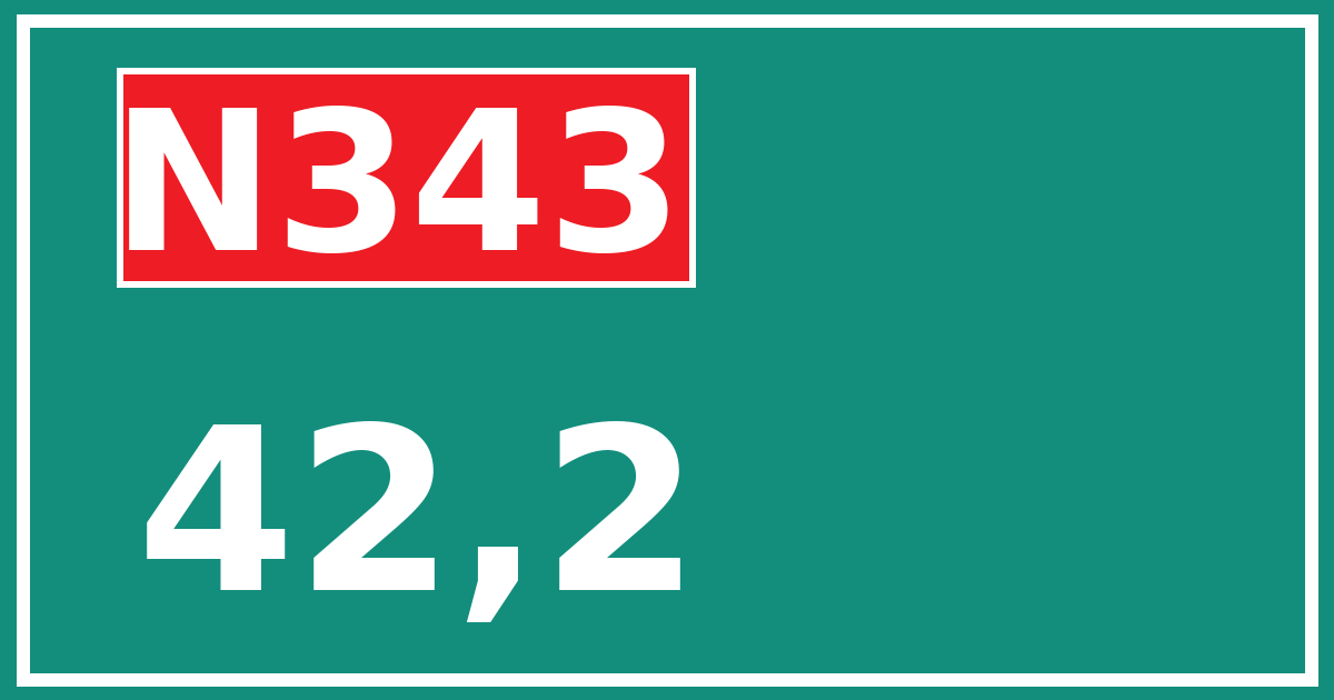 Hectometerbord N343 42,2