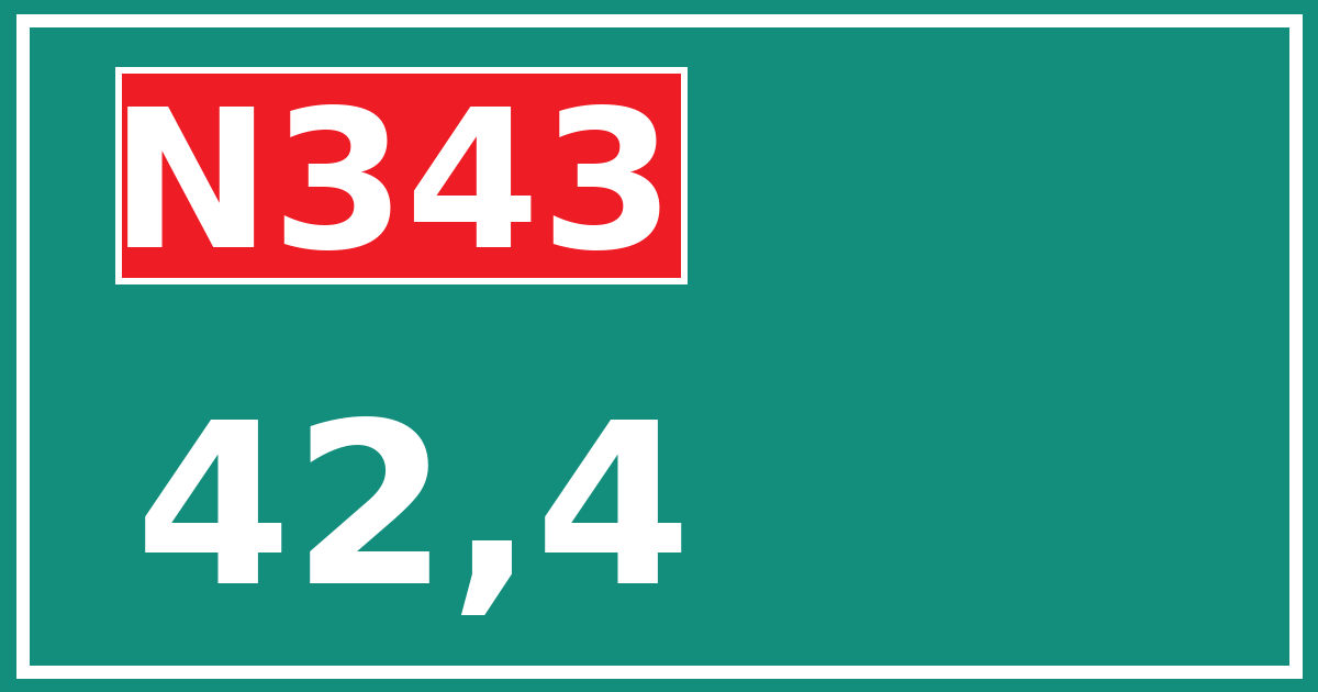 Hectometerbord N343 42,4