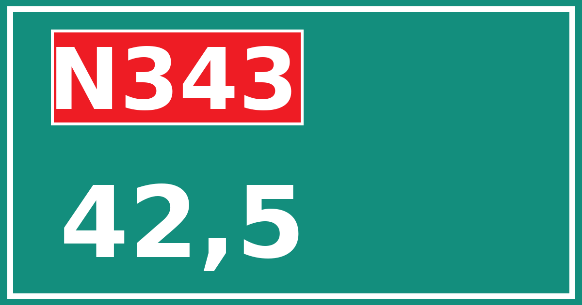 Hectometerbord N343 42,5