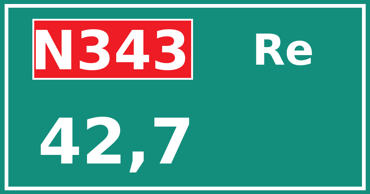 Hectometerbord N343 42,7 zijde Re