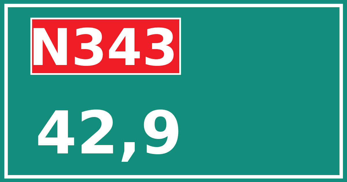 Hectometerbord N343 42,9