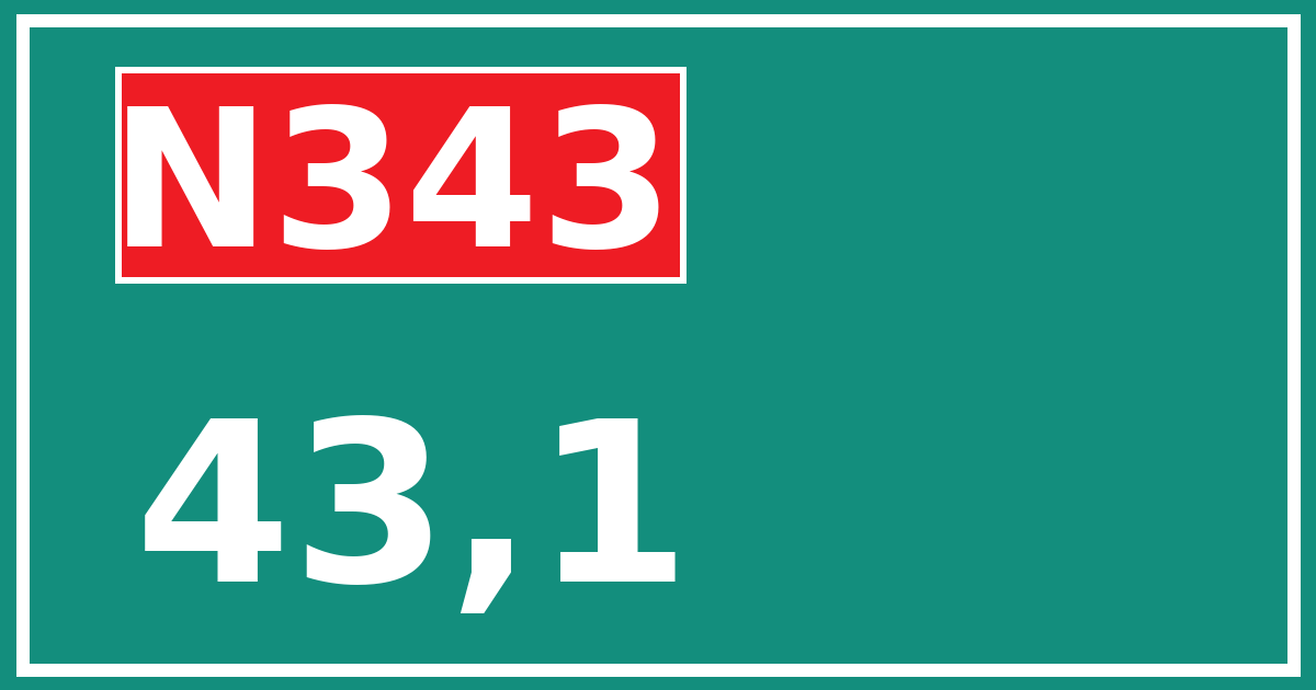 Hectometerbord N343 43,1