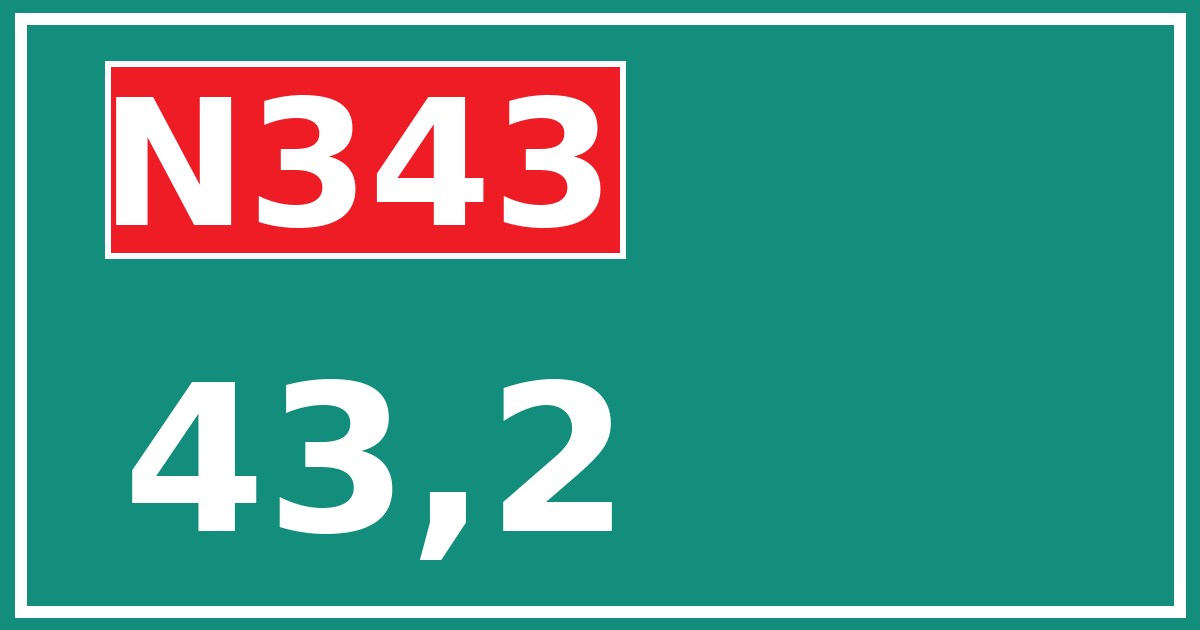 Hectometerbord N343 43,2