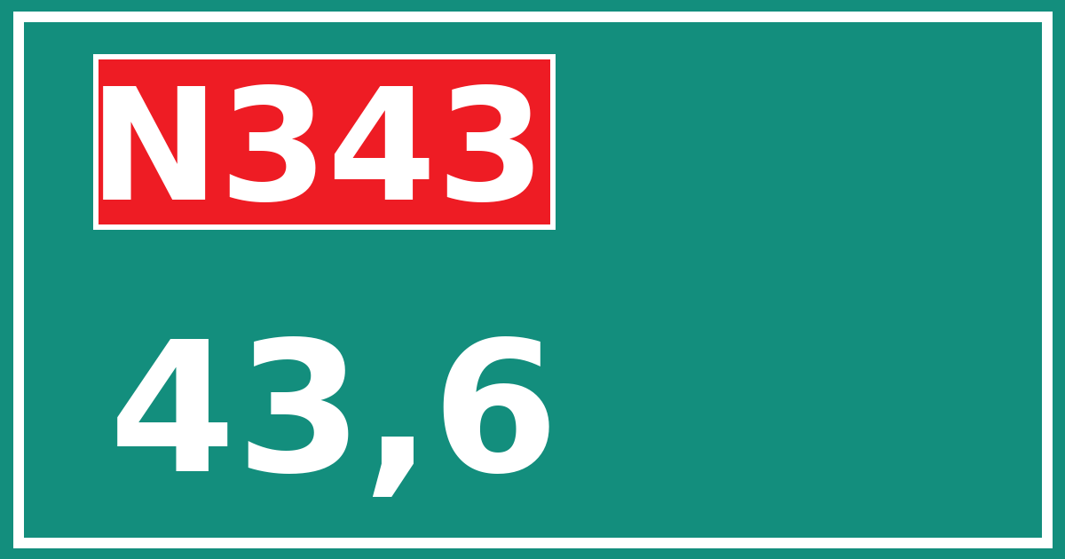 Hectometerbord N343 43,6
