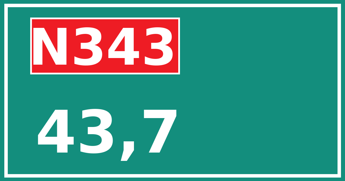 Hectometerbord N343 43,7