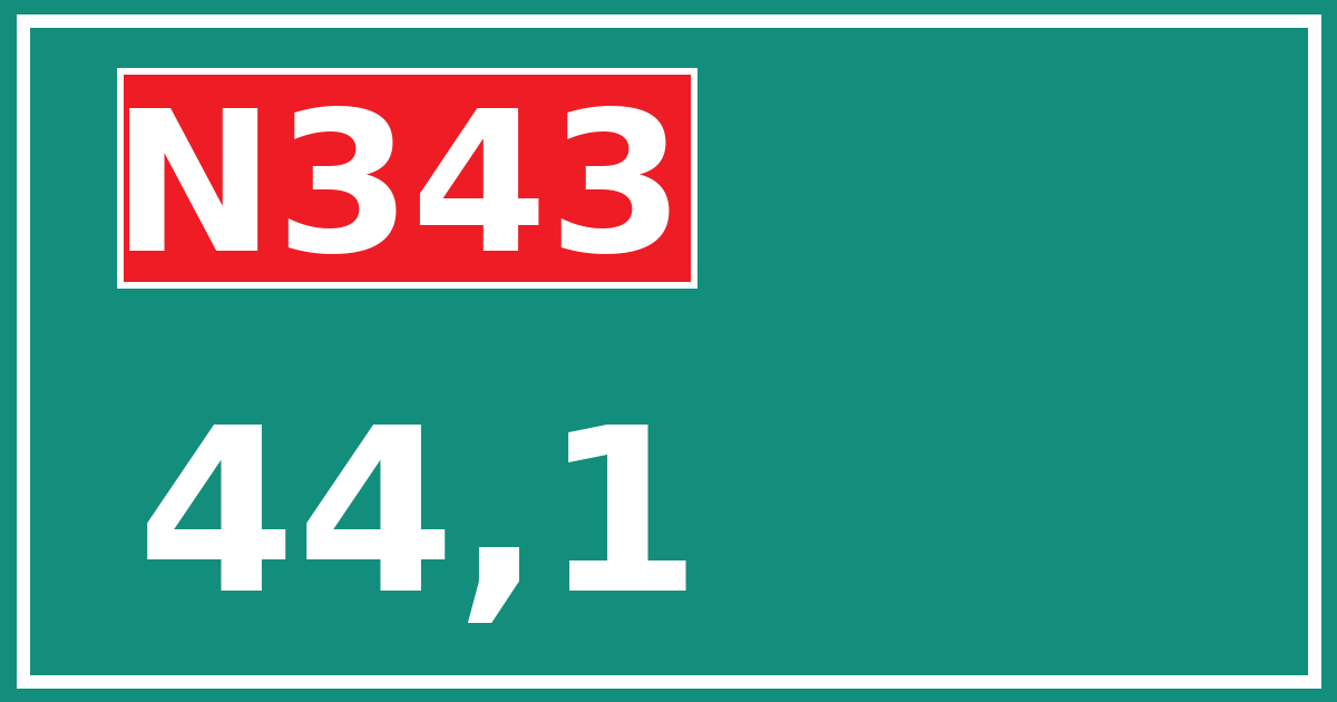 Hectometerbord N343 44,1