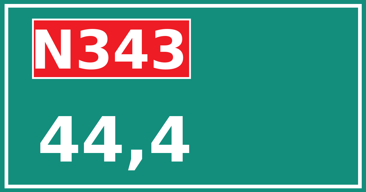 Hectometerbord N343 44,4