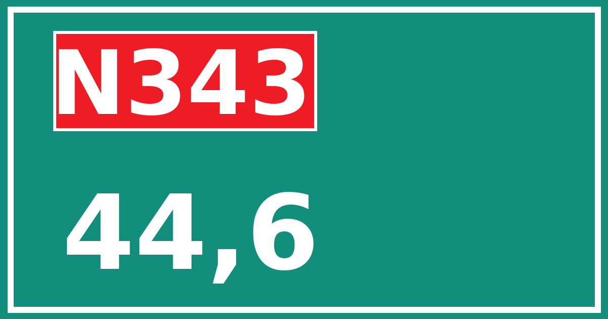 Hectometerbord N343 44,6