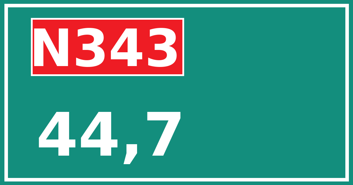 Hectometerbord N343 44,7