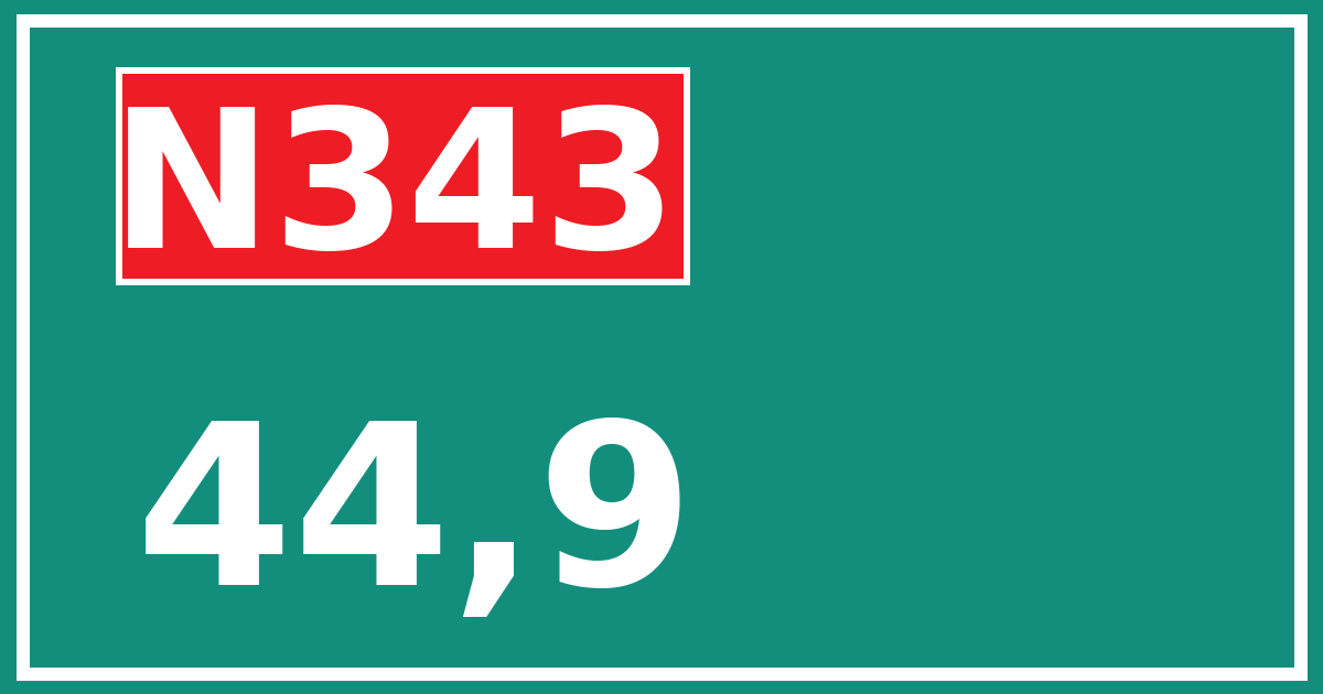 Hectometerbord N343 44,9