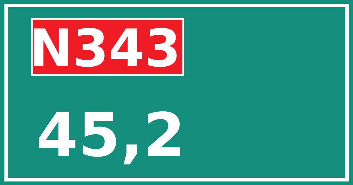 Hectometerbord N343 45,2