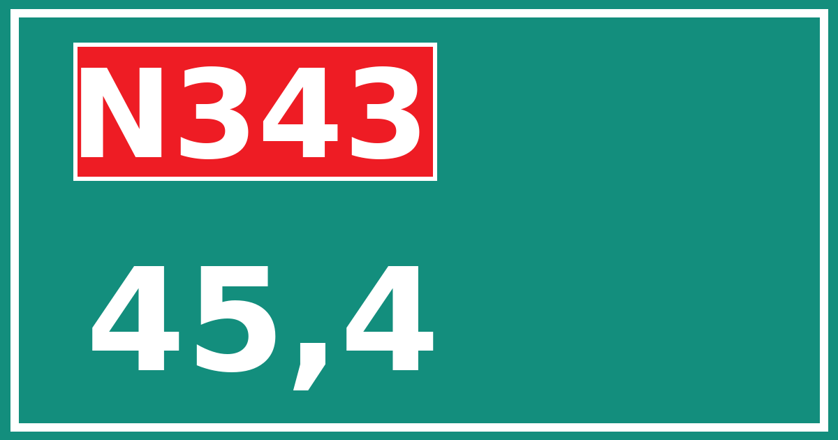 Hectometerbord N343 45,4