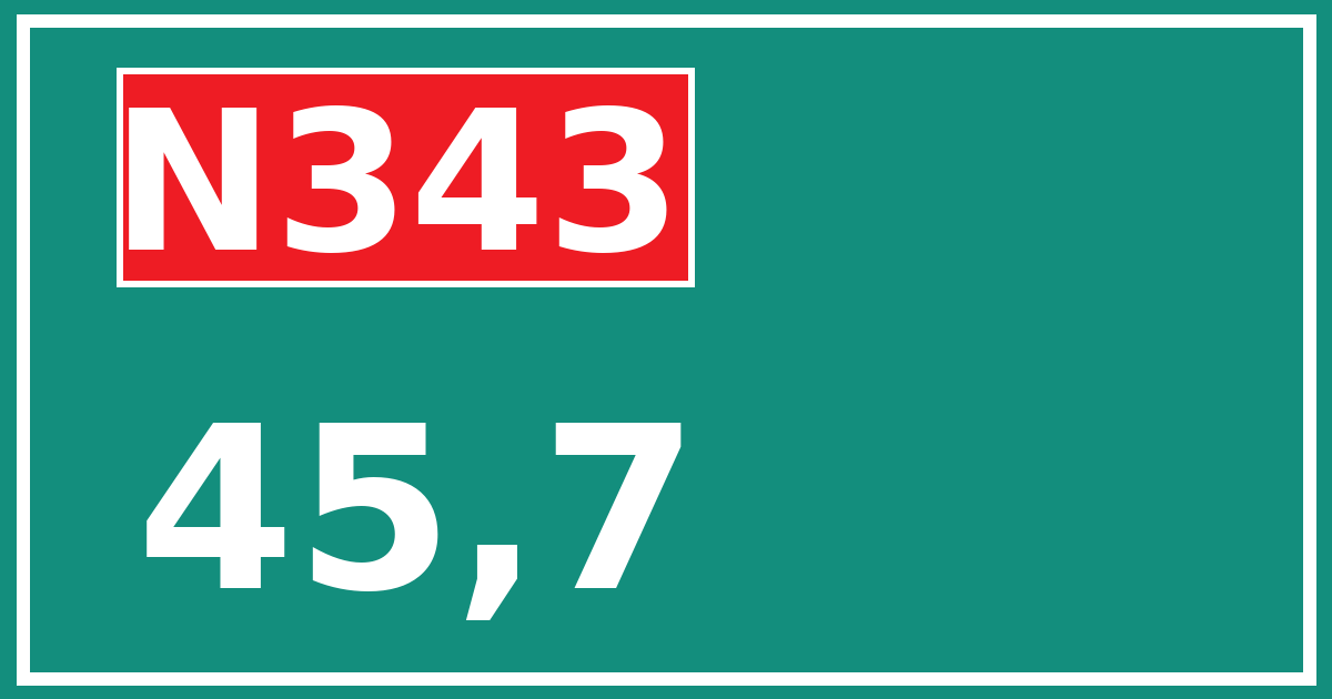 Hectometerbord N343 45,7