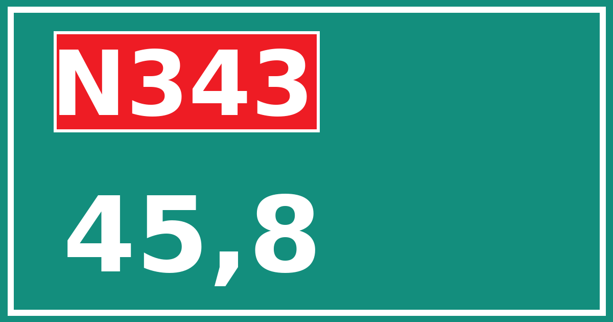 Hectometerbord N343 45,8