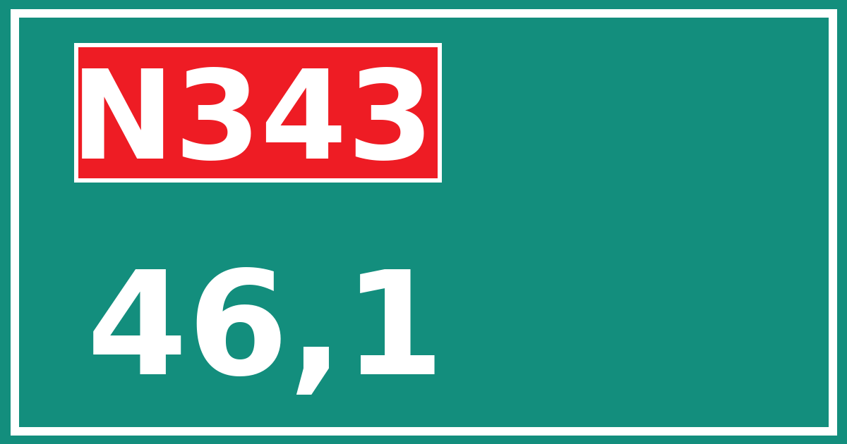 Hectometerbord N343 46,1