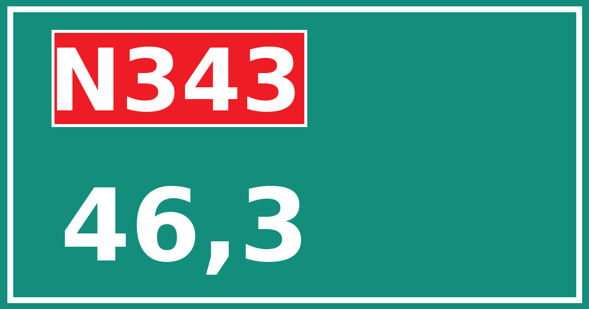 Hectometerbord N343 46,3