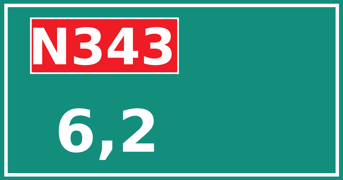 Hectometerbord N343 6,2