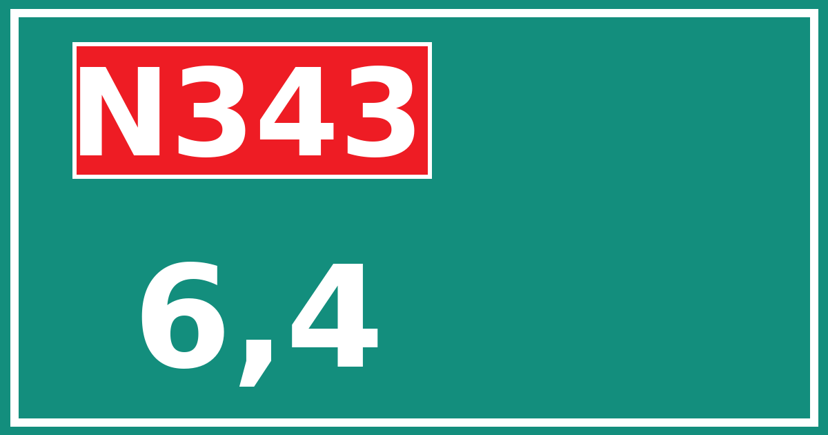 Hectometerbord N343 6,4
