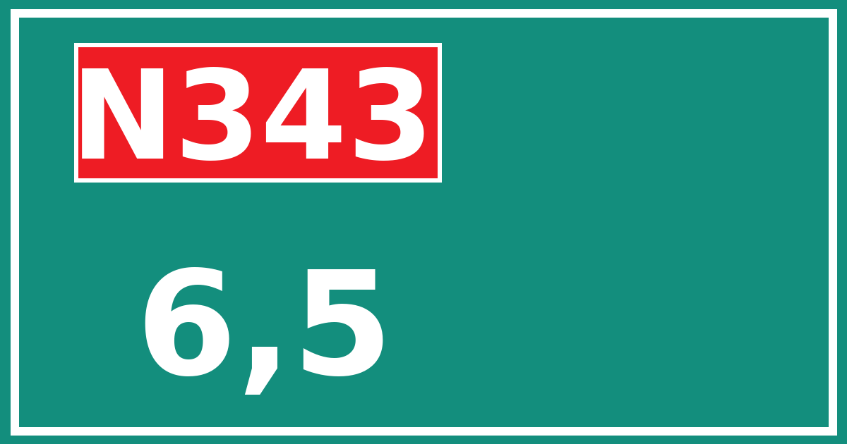 Hectometerbord N343 6,5