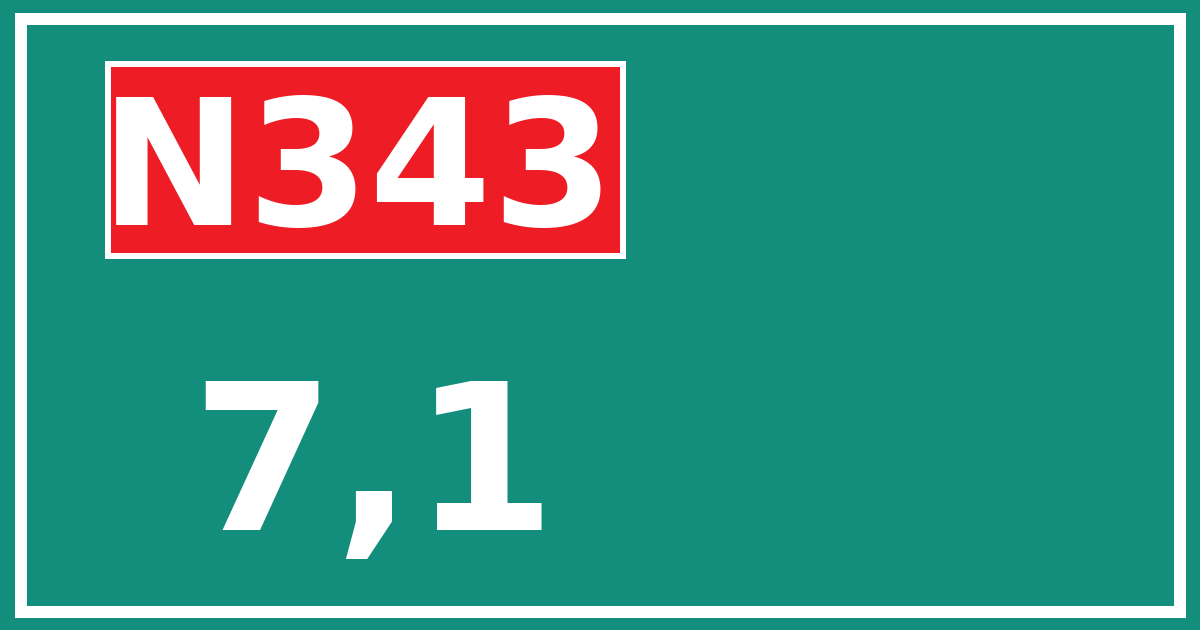 Hectometerbord N343 7,1