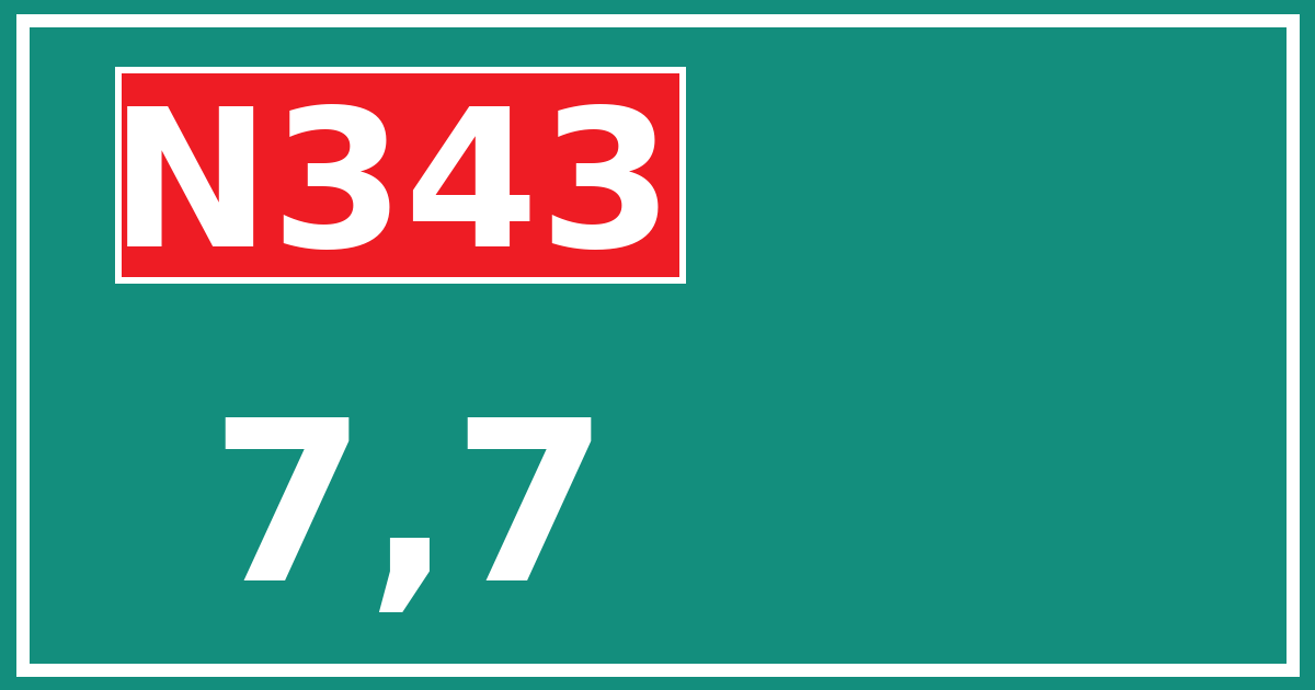 Hectometerbord N343 7,7