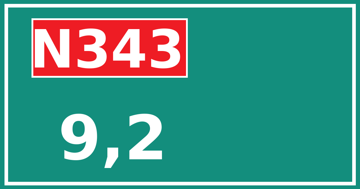 Hectometerbord N343 9,2
