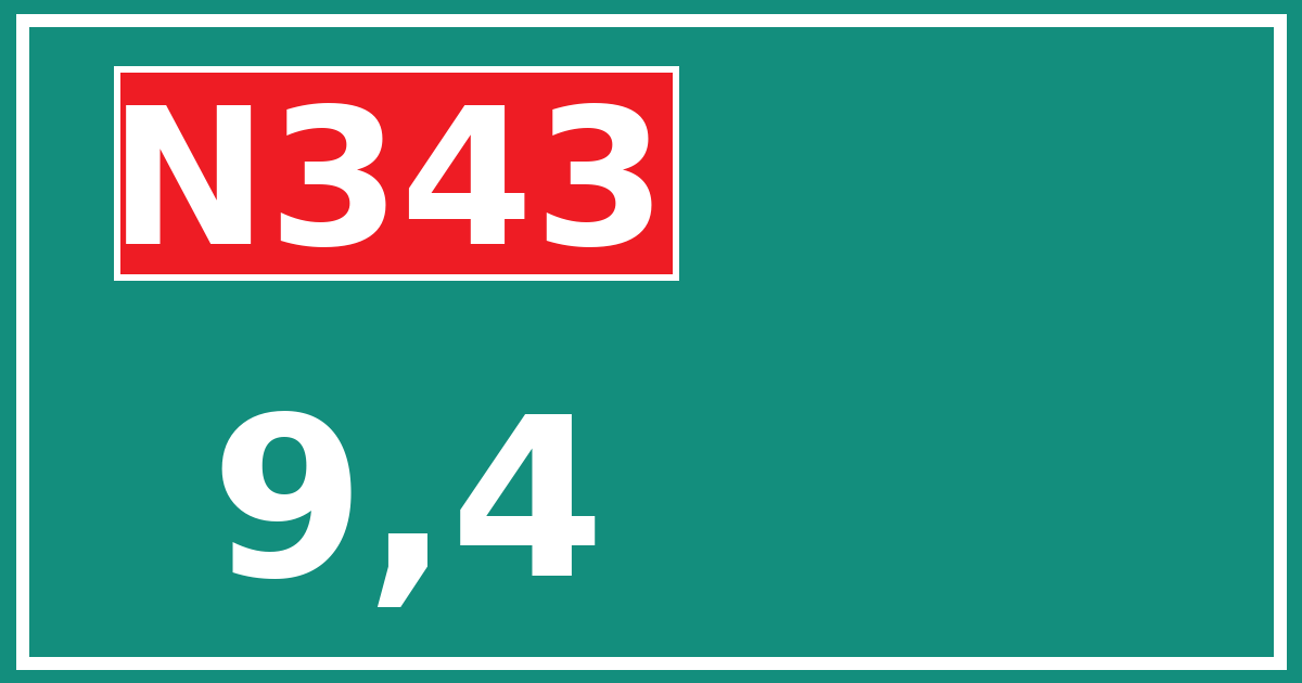 Hectometerbord N343 9,4